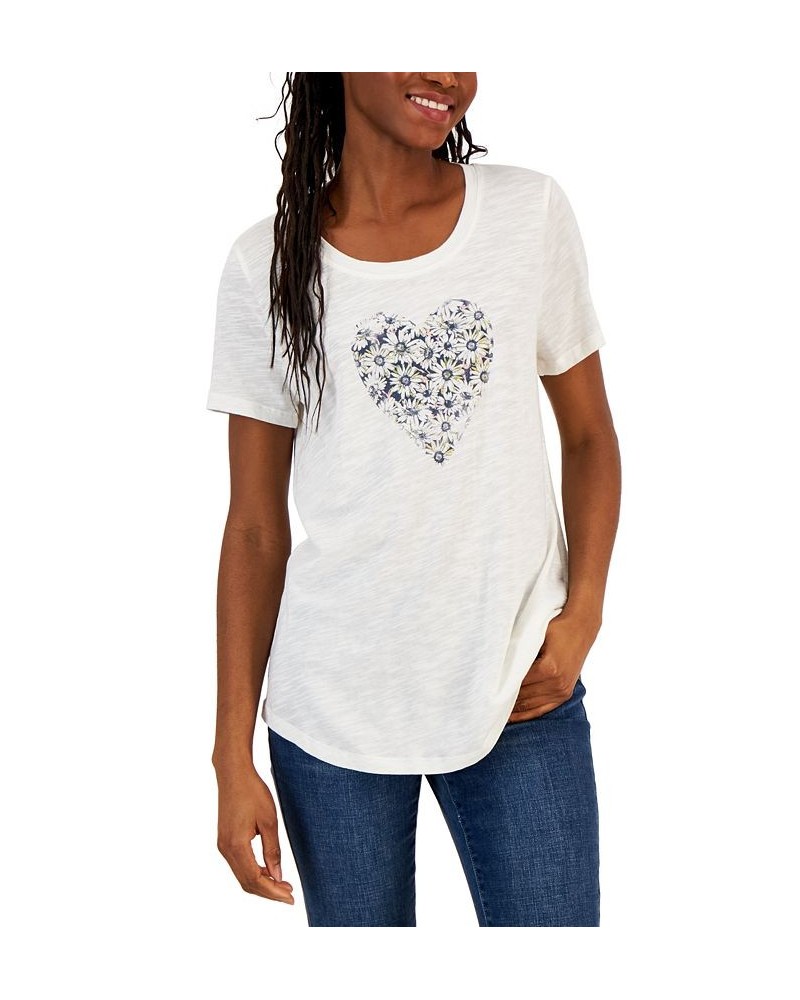 Women's Printed Short-Sleeve Scoop-neck T-Shirt Grey Animal $11.39 Tops