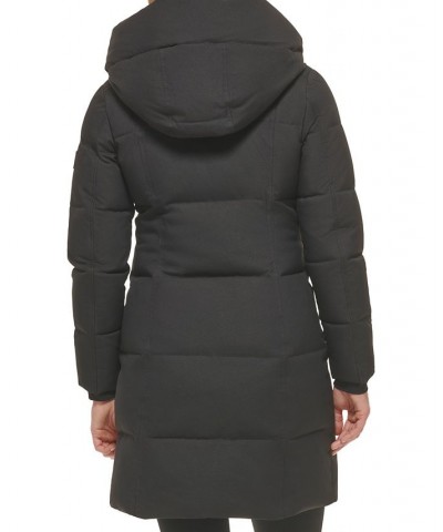 Women's Hooded Puffer Coat Black $93.60 Coats