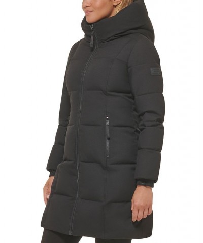 Women's Hooded Puffer Coat Black $93.60 Coats