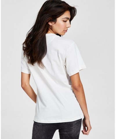 Women's Vintage-Logo Crewneck Relaxed T-Shirt White $39.96 Tops