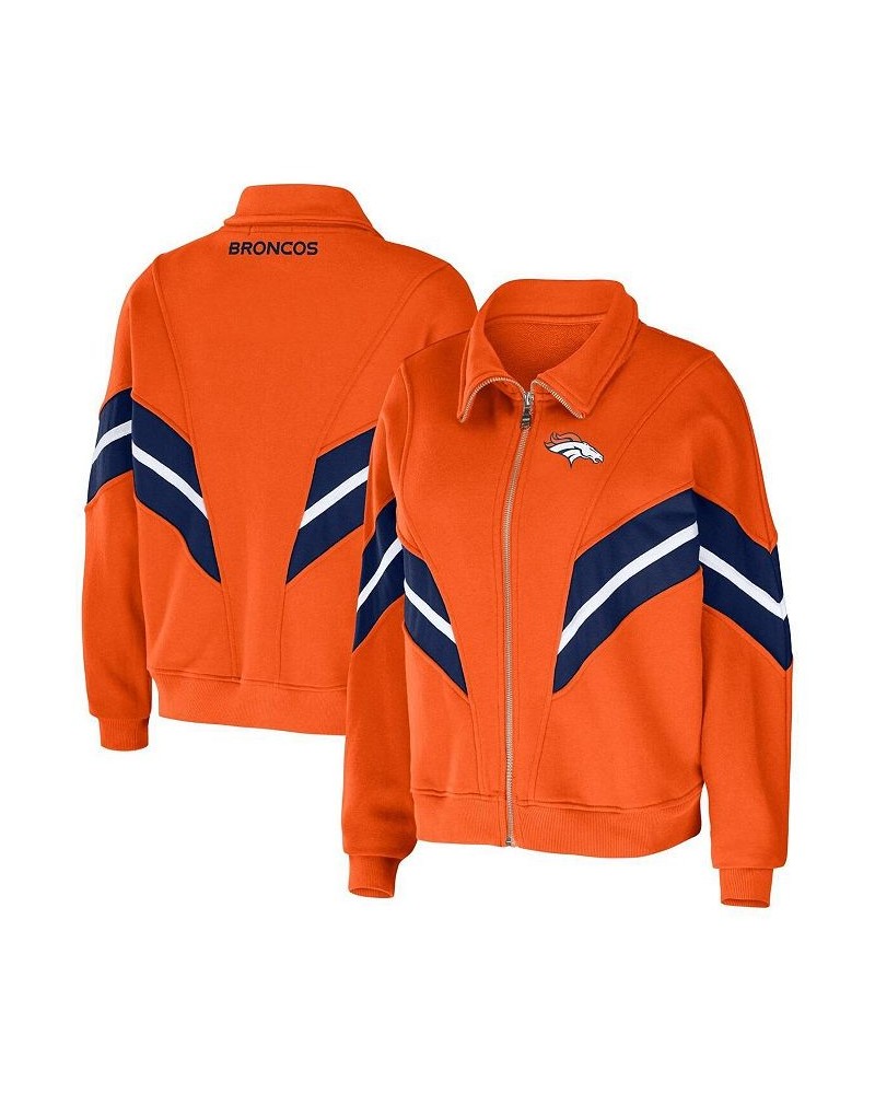 Women's Orange Denver Broncos Plus Size Yarn Dye Stripe Full-Zip Jacket Orange $40.85 Jackets