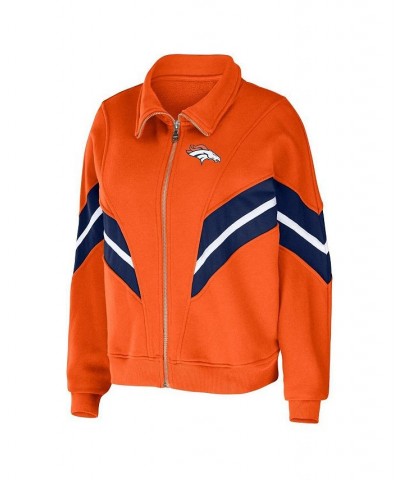 Women's Orange Denver Broncos Plus Size Yarn Dye Stripe Full-Zip Jacket Orange $40.85 Jackets