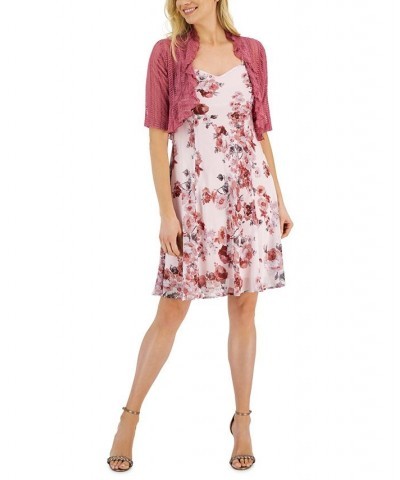 Petite 2-Pc. Crochet Jacket & Dress Set Rosewood $45.54 Dresses