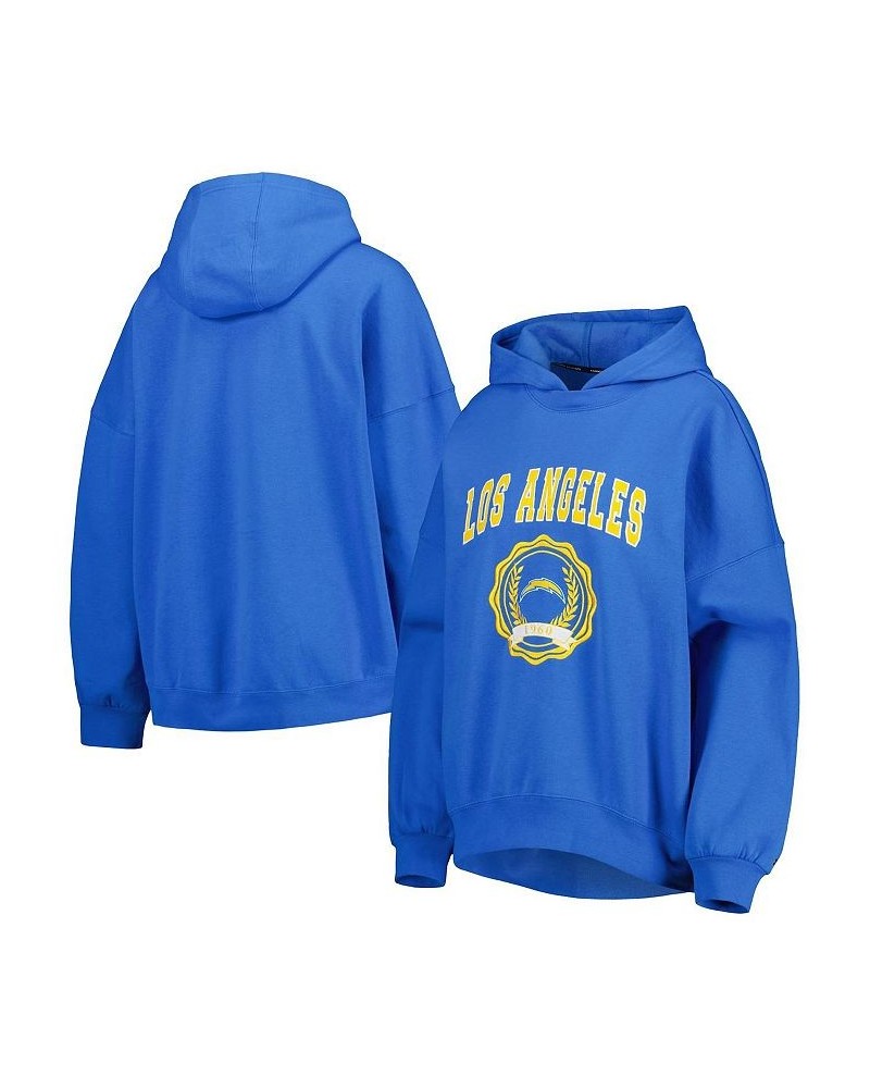 Women's Powder Blue Los Angeles Chargers Becca Drop Shoulder Pullover Hoodie Powder Blue $40.42 Sweatshirts