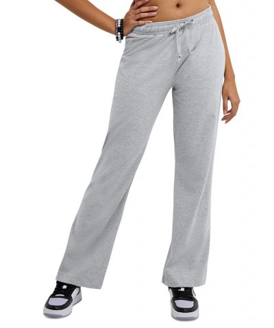 Women's Drawstring-Waist Cotton Pants Gray $17.60 Pants