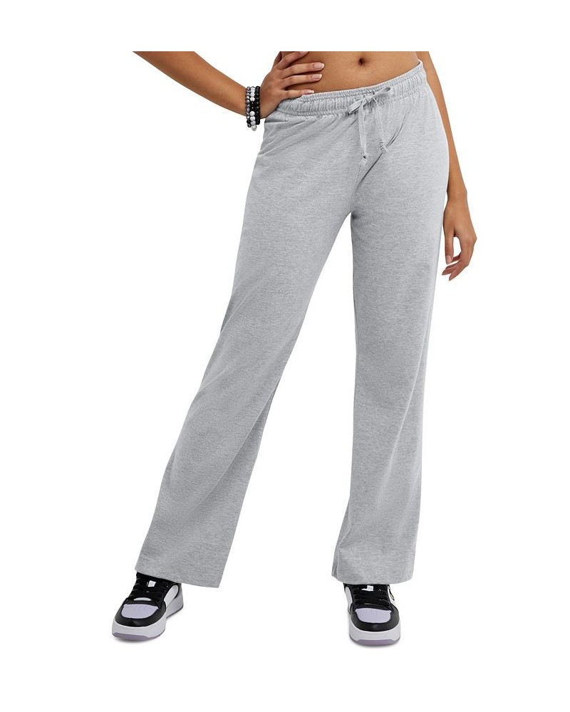 Women's Drawstring-Waist Cotton Pants Gray $17.60 Pants