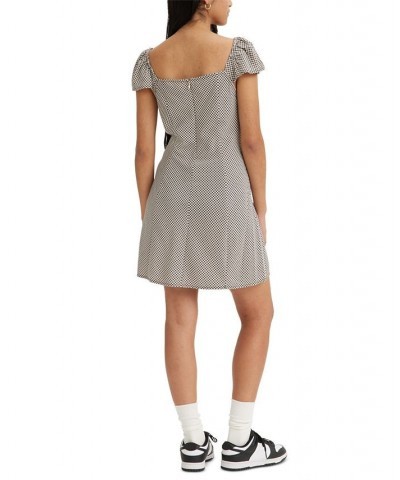 Women's Misha Checkered Flutter-Sleeve Dress Baby Check Sunny Cream $33.39 Dresses