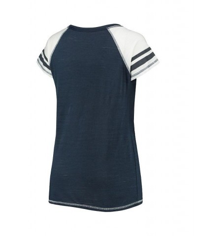 Women's Navy Boston Red Sox Curvy Colorblock Tri-Blend Raglan V-Neck T-shirt Navy $35.39 Tops