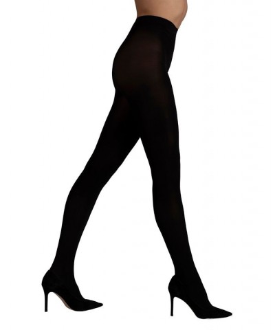 Italian Made Velvety Silk Opaque 90 Denier Tights Black $23.19 Hosiery