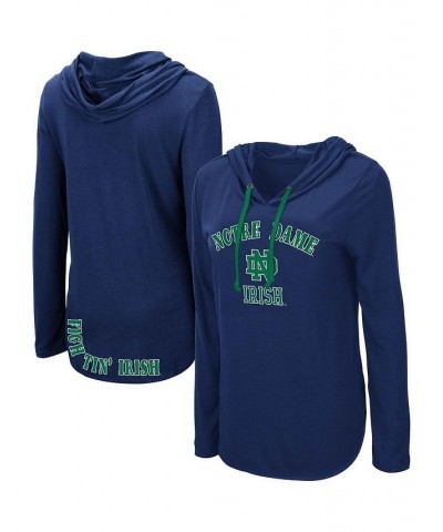 Women's Navy Notre Dame Fighting Irish My Lover Long Sleeve Hoodie T-shirt Blue $18.00 Tops