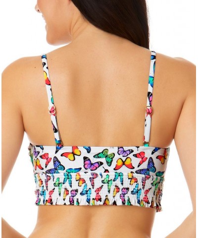 Juniors' Fly By Allover Smock-Front Cami Bikini Top Multi $17.50 Swimsuits