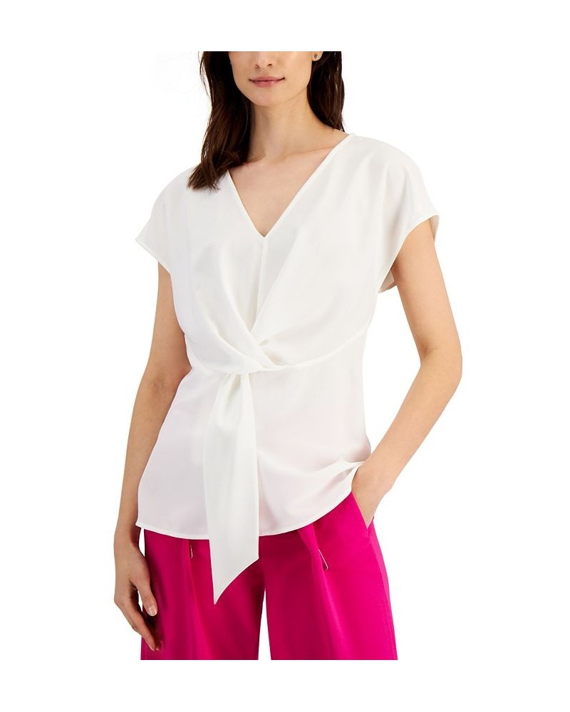 Twist-Front Top Ivory/Cream $26.21 Tops