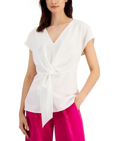 Twist-Front Top Ivory/Cream $26.21 Tops