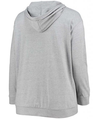 Women's Plus Size Heathered Gray Miami Dolphins Lace-Up Pullover Hoodie Heathered Gray $22.40 Sweatshirts