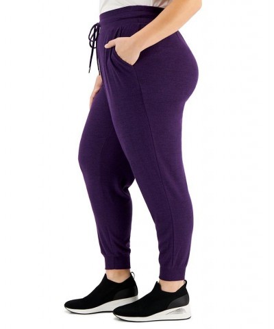 Plus Size Drawstring Knit Joggers Fig $13.34 Pants