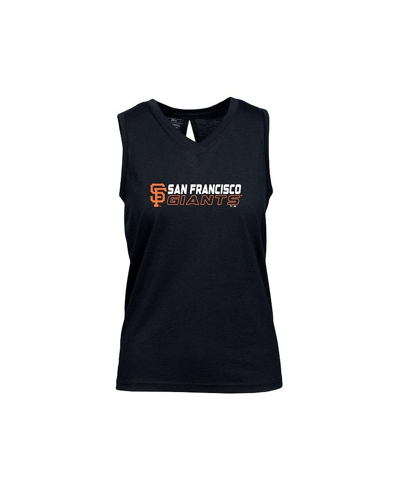 Women's Black San Francisco Giants Paisley Chase V-Neck Tank Top Black $23.46 Tops