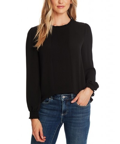 Smocked Pintuck Top Black $46.28 Tops