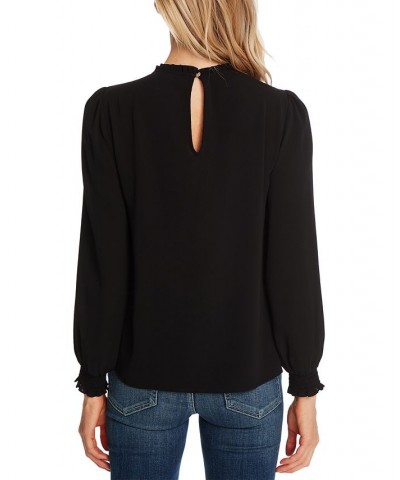 Smocked Pintuck Top Black $46.28 Tops