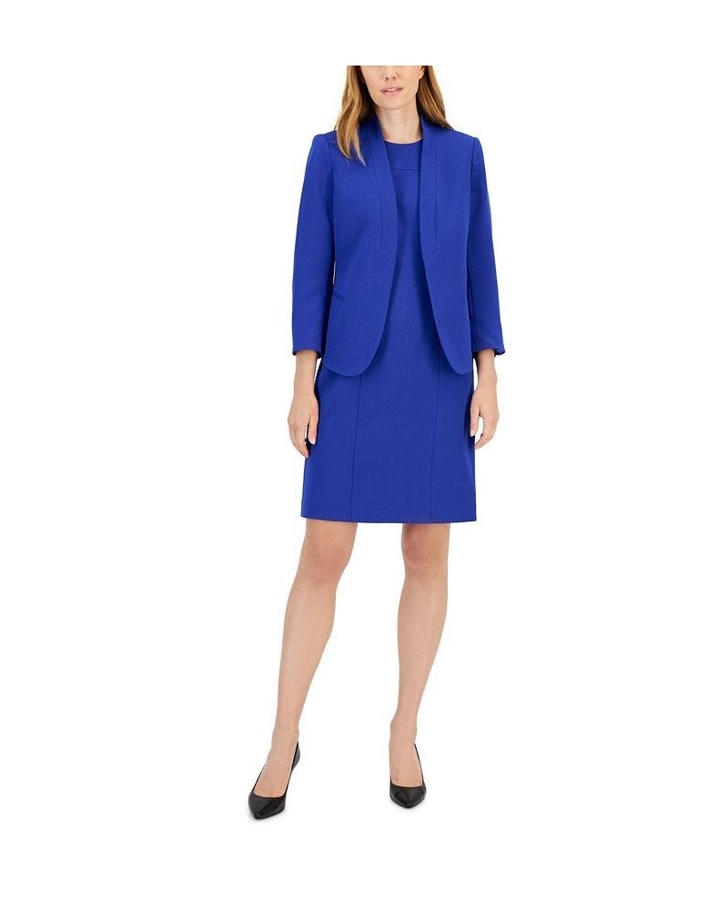 Executive Collection Shawl-Collar Sleeveless Sheath Dress Suit Blue $112.50 Suits