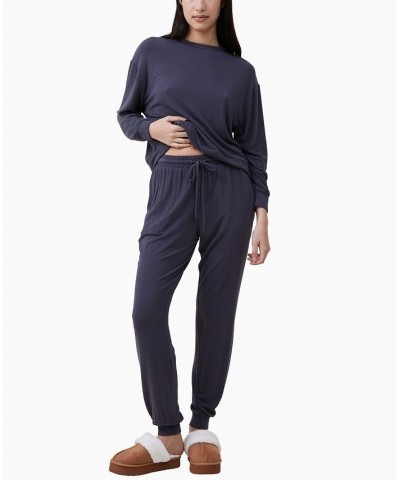 Women's Super Soft Slim Pants Blue $28.04 Sleepwear