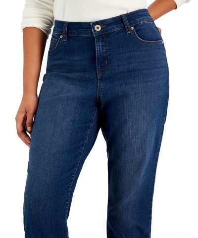 Women's Curvy Cuffed Capri Jeans Blue Lapis $17.69 Jeans