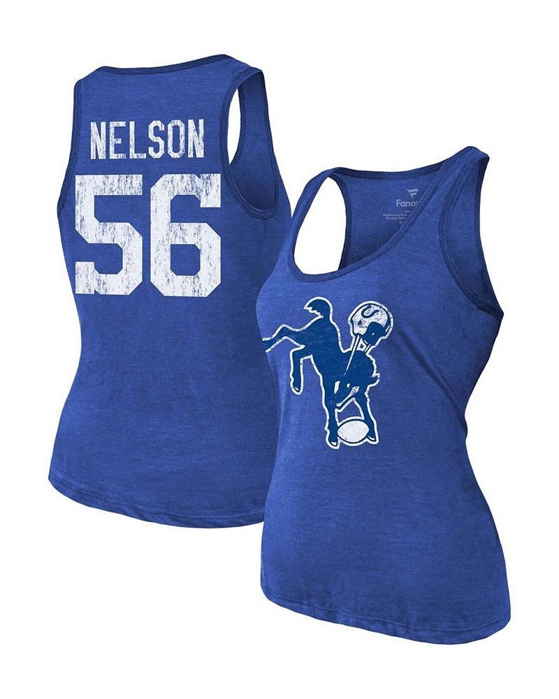 Women's Quenton Nelson Heathered Royal Indianapolis Colts Name Number Tri-Blend Tank Top Heathered Blue $20.50 Tops