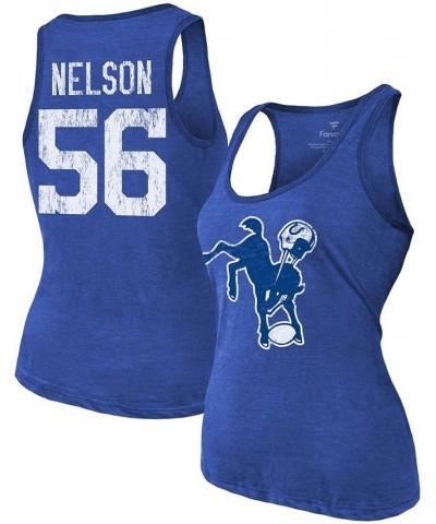 Women's Quenton Nelson Heathered Royal Indianapolis Colts Name Number Tri-Blend Tank Top Heathered Blue $20.50 Tops