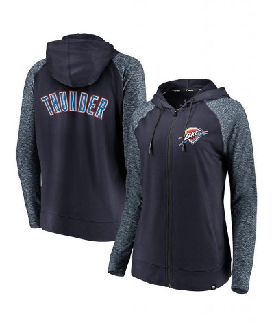 Women's Oklahoma City Thunder Made to Move Static Raglan Performance Full-Zip Hoodie Navy, Heathered Navy $33.58 Sweatshirts