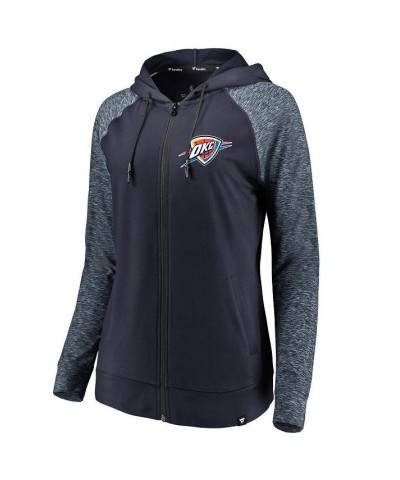 Women's Oklahoma City Thunder Made to Move Static Raglan Performance Full-Zip Hoodie Navy, Heathered Navy $33.58 Sweatshirts