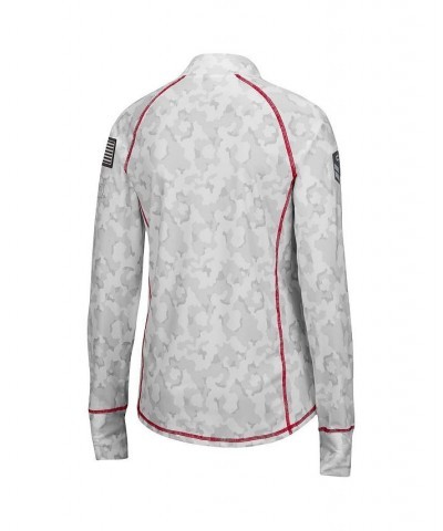 Women's White Louisville Cardinals OHT Military-Inspired Appreciation Officer Arctic Camo 1/4-Zip Jacket White $30.79 Jackets