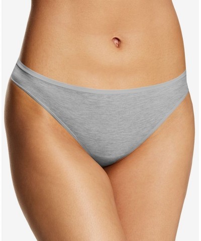 Women's Cotton Comfort Thong Underwear DMCOBK Heather Grey /Cash Sky $8.75 Panty