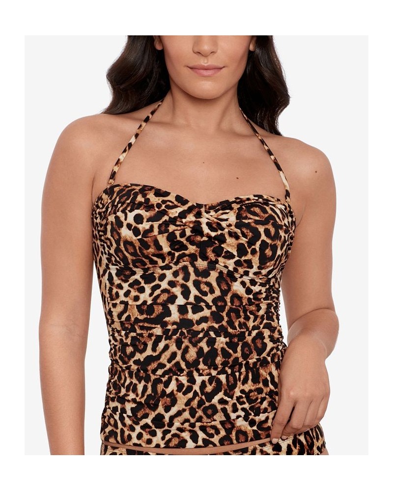 Women's Animal-Print Twist Tubini & Hipster Bikini Bottoms Leopard $40.30 Swimsuits