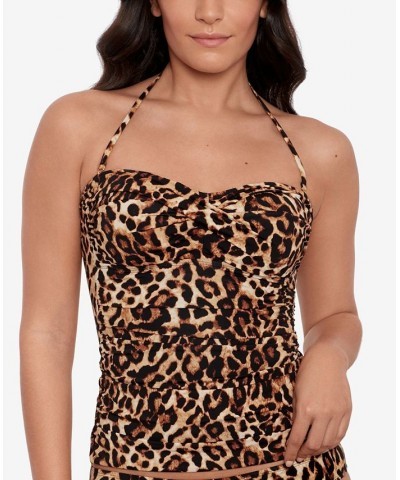 Women's Animal-Print Twist Tubini & Hipster Bikini Bottoms Leopard $40.30 Swimsuits