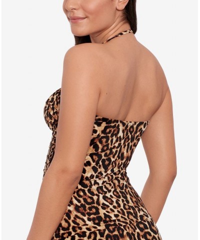 Women's Animal-Print Twist Tubini & Hipster Bikini Bottoms Leopard $40.30 Swimsuits