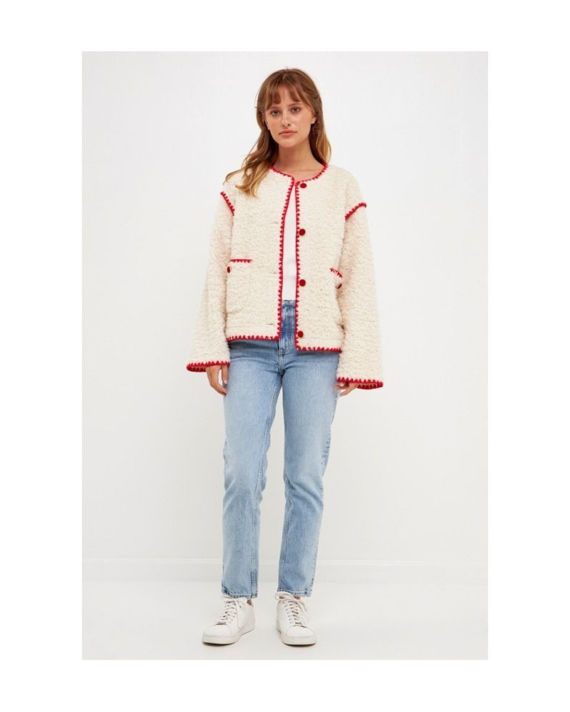 Women's Faux Shearling Jacket Ivory $75.90 Jackets