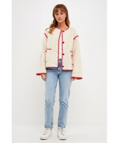 Women's Faux Shearling Jacket Ivory $75.90 Jackets