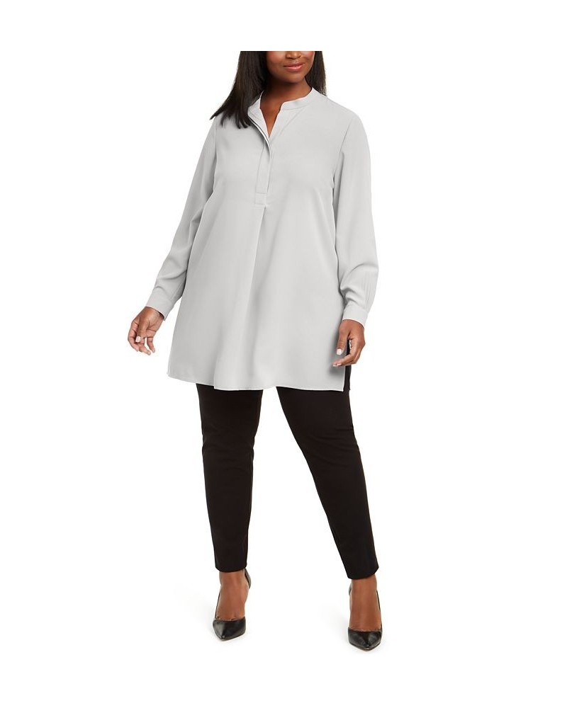 Plus Size Longer Length Nehru Tunic Anne White $35.70 Tops