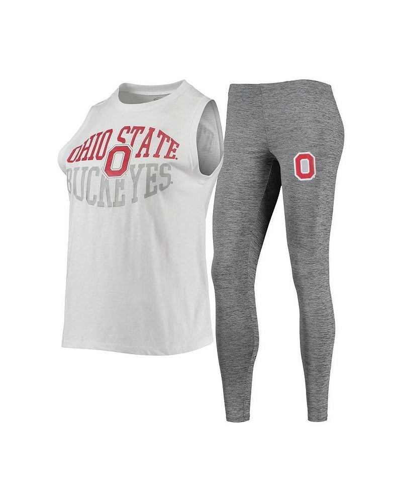 Women's Charcoal White Ohio State Buckeyes Tank Top and Leggings Sleep Set Charcoal, White $33.14 Pajama