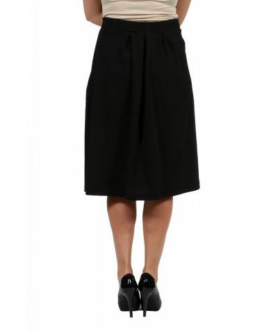 Women's Plus Size Classic Knee Length Skirt Black $27.88 Skirts