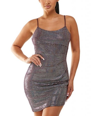 Juniors' Sparkle Cowl-Back Bodycon Dress Wine $18.44 Dresses