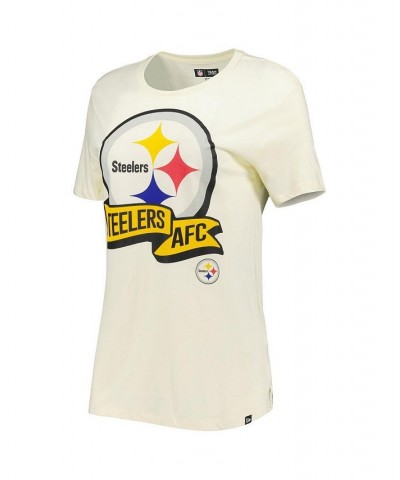 Women's Cream Pittsburgh Steelers Chrome Sideline T-shirt Cream $20.39 Tops