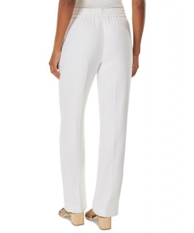 Women's Mid Rise Linen Drawstring-Waist Pants Nyc White $41.17 Pants