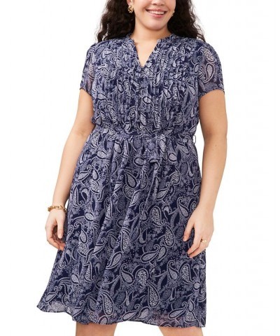 Plus Size Paisley-Print Fit & Flare Shirtdress Navy/White $48.95 Dresses