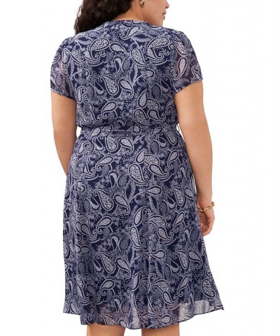 Plus Size Paisley-Print Fit & Flare Shirtdress Navy/White $48.95 Dresses