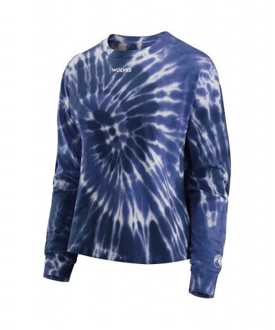 Women's Navy Minnesota Timberwolves Tie-Dye Long Sleeve T-shirt Navy $22.88 Tops