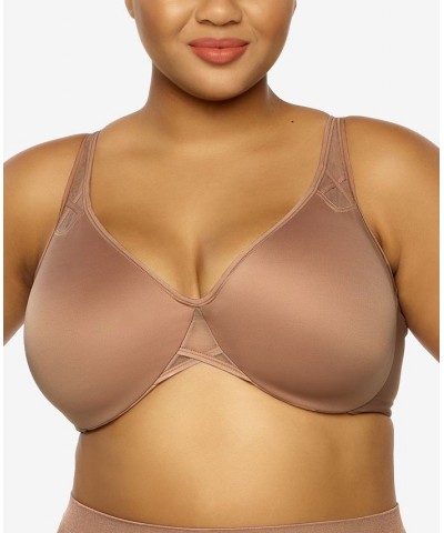 Plus Size Amaranth Cushioned Comfort Unlined Minimizer Underwire Bra Brown $19.23 Bras