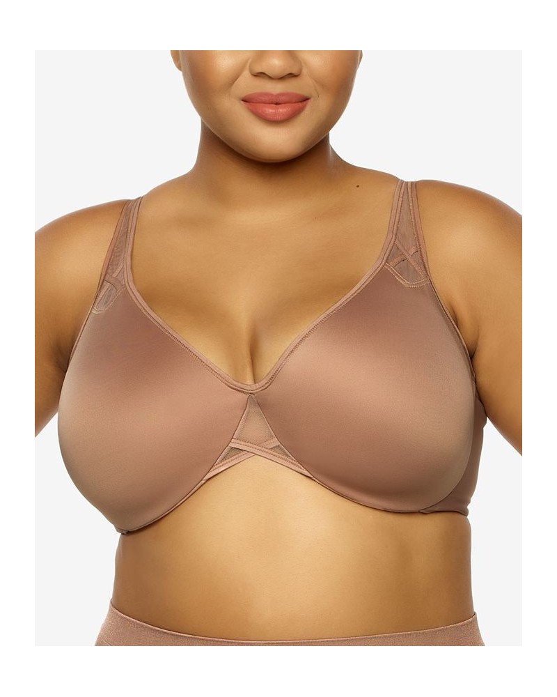 Plus Size Amaranth Cushioned Comfort Unlined Minimizer Underwire Bra Brown $19.23 Bras