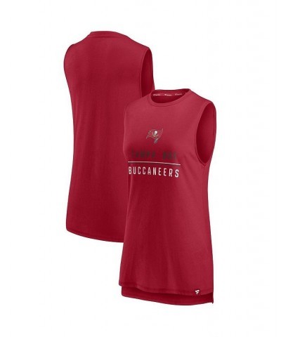 Women's Branded Red Tampa Bay Buccaneers True Contender Tank Top Red $17.84 Tops