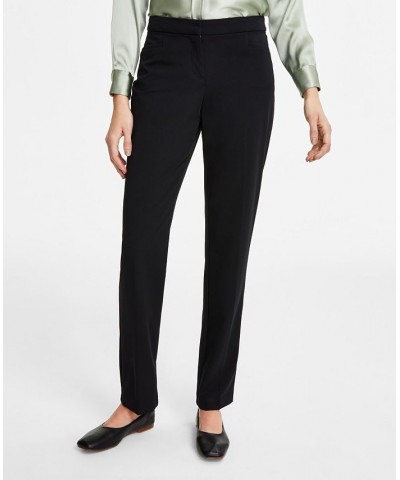 Women's Satin Utility Blouse & Straight-Leg Pants Deep Black $25.96 Pants