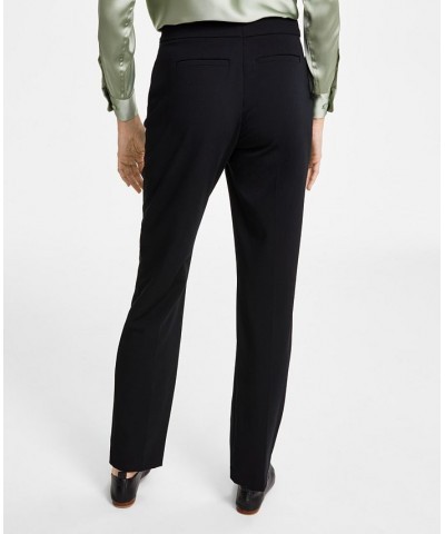 Women's Satin Utility Blouse & Straight-Leg Pants Deep Black $25.96 Pants